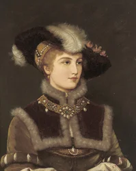 Retrato de una joven con sombrero de piel